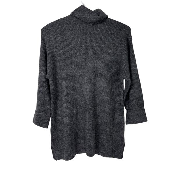 Topshop Funnel Neck Sweater Dress Size 2 Gray NWT Cuffed Ribbed Relaxed Fit - Picture 4 of 7